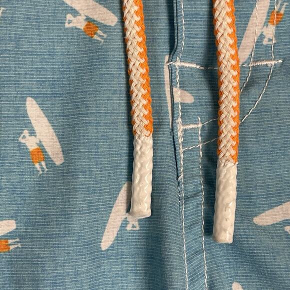 Johnnie O Swim Trunk Mens XXL Blue Arno Half Elastic Surf Short Relaxed Fit - Picture 10 of 14